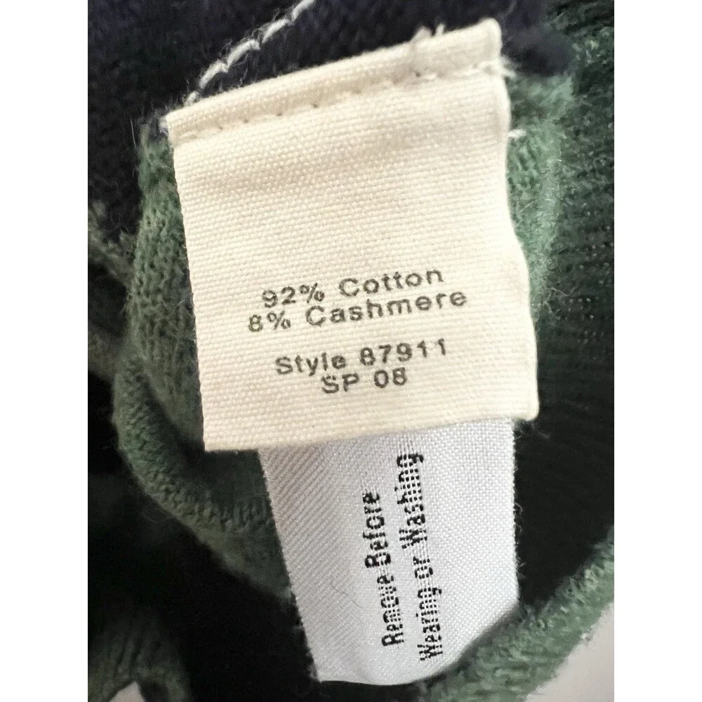 J.Crew Vintage Y2K Argyle Sweater Vest Men’s L Cotton Cashmere Green Preppy Top